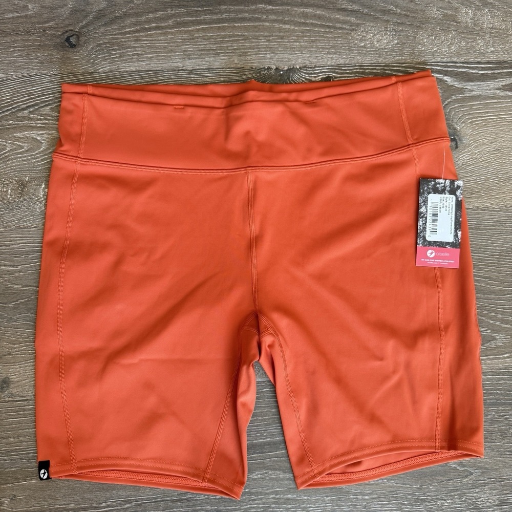 Oiselle O-Mazing Long Power Shorts Women's Size 20/22 Orange Lightweight Running